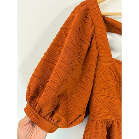 Free People Violet Sunset Orange Mini Babydoll Dress Sz S Boho - Picture 8 of 13